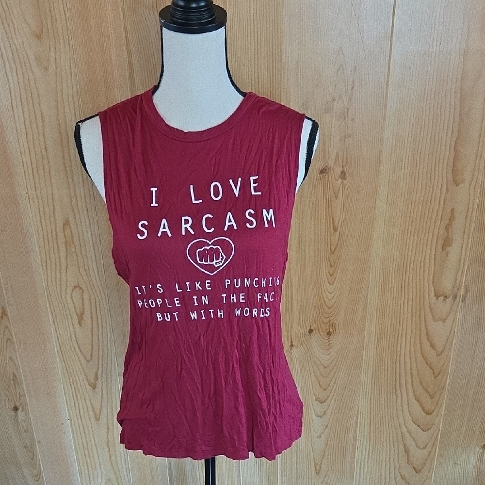 Black Matter Red 'I Love Sarcasm' Muscle Tee